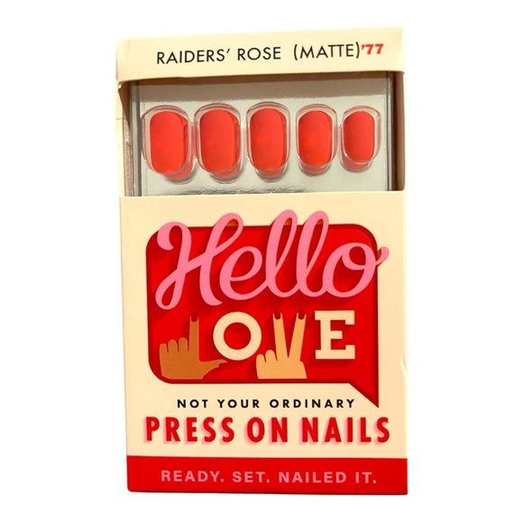 Hello Love Raiders’ Rose Matte Press-On Nails - Picture 1 of 3
